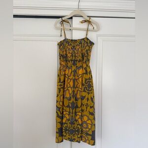 Manuheali’i Floral Yellow and Gray Girl’s Dress